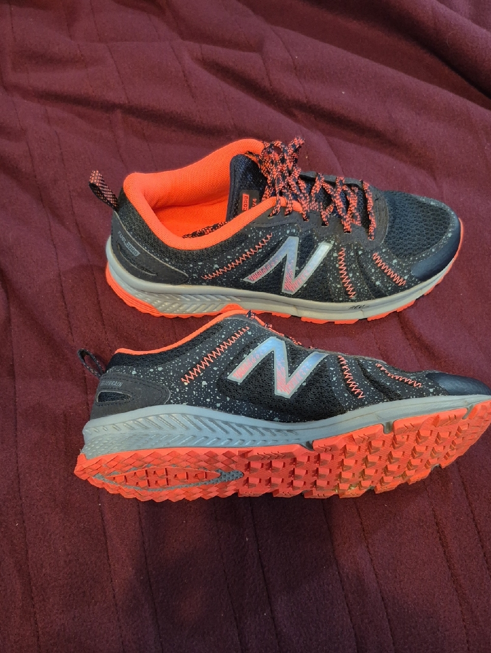 New Balance Navy & Orange Trail Sneakers